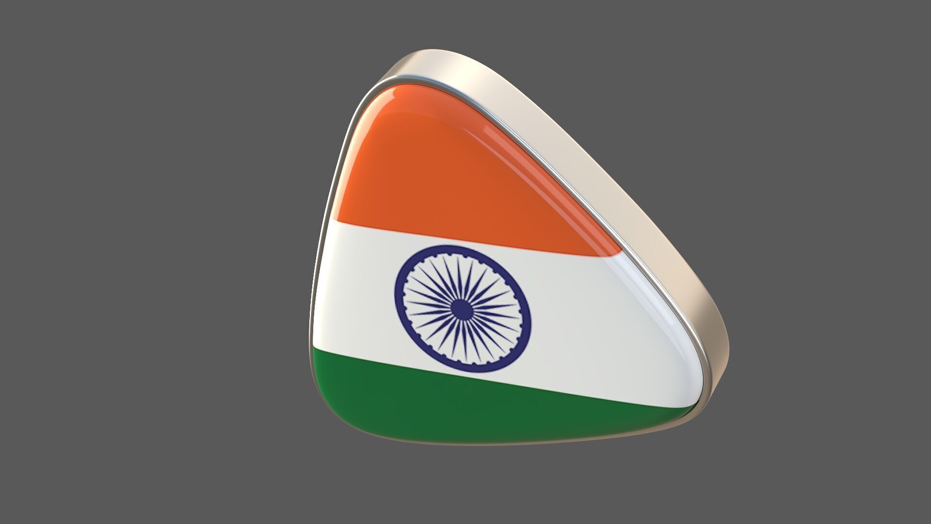 India Flage Icon 3D model_4