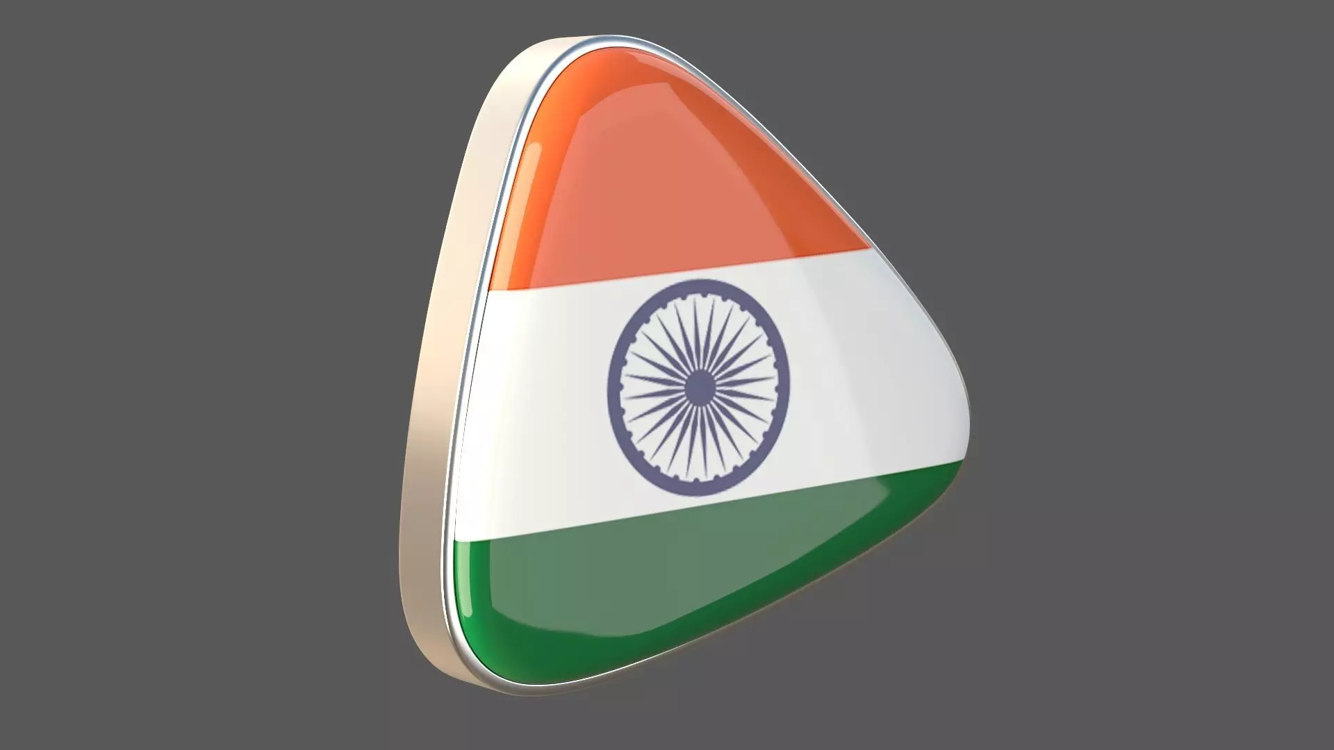 India Flage Icon 3D model_0