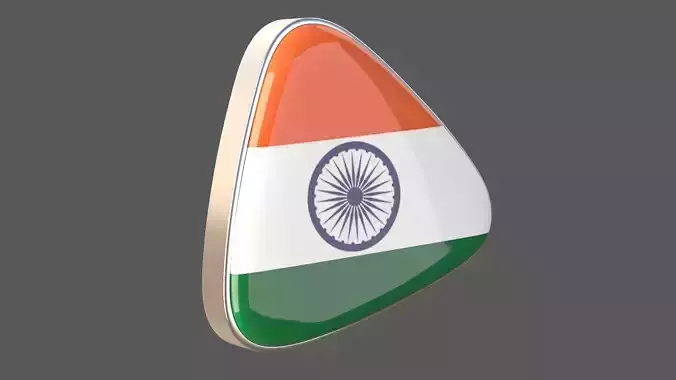 India Flage Icon 3D model