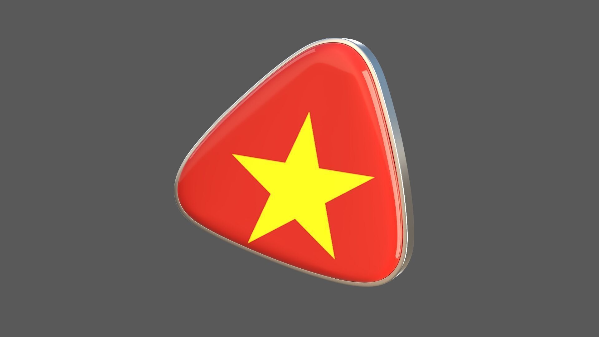 Vietnam Flage Icon 3D model_3