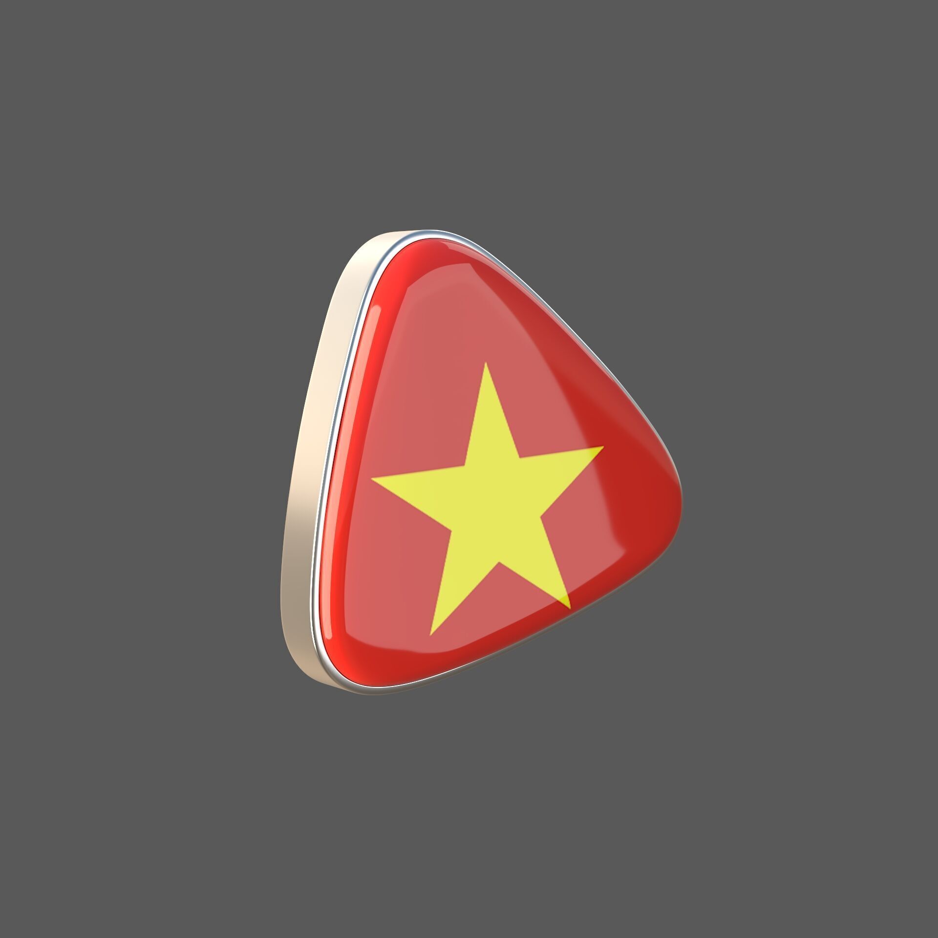 Vietnam Flage Icon 3D model_6