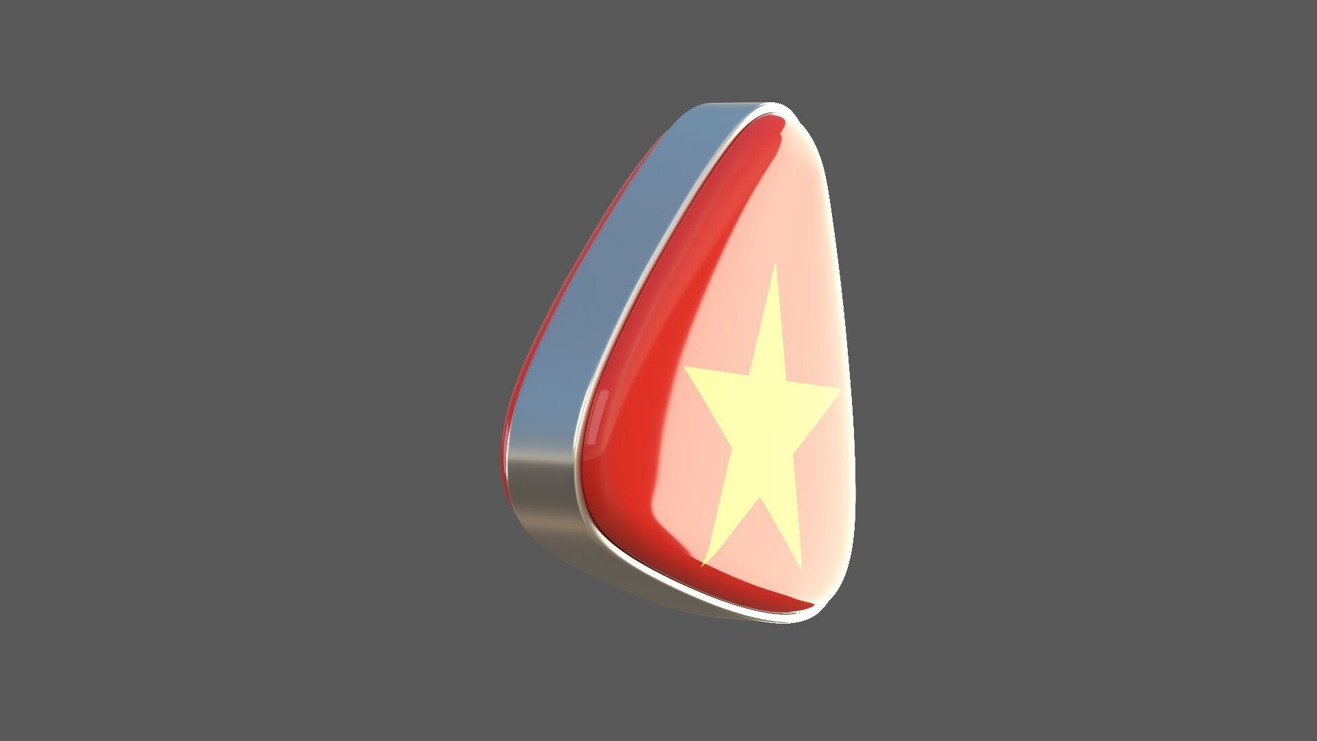 Vietnam Flage Icon 3D model_2