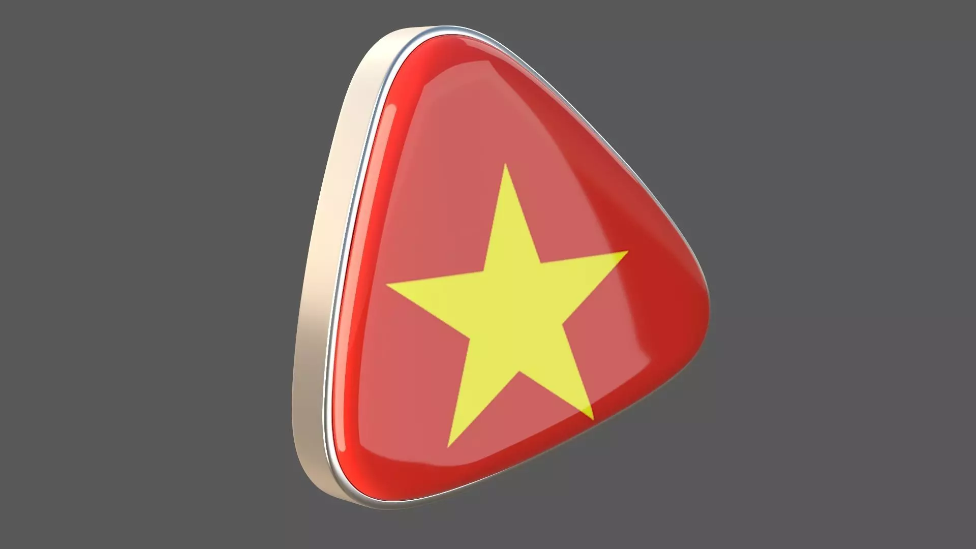Vietnam Flage Icon 3D model_0