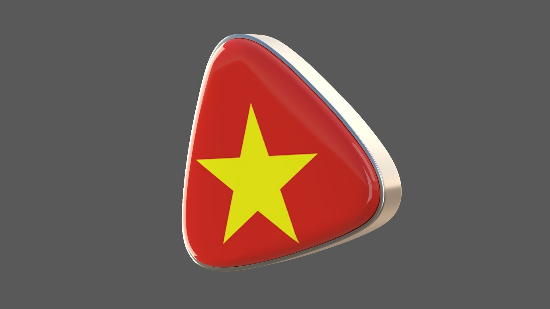 Vietnam Flage Icon 3D model_1