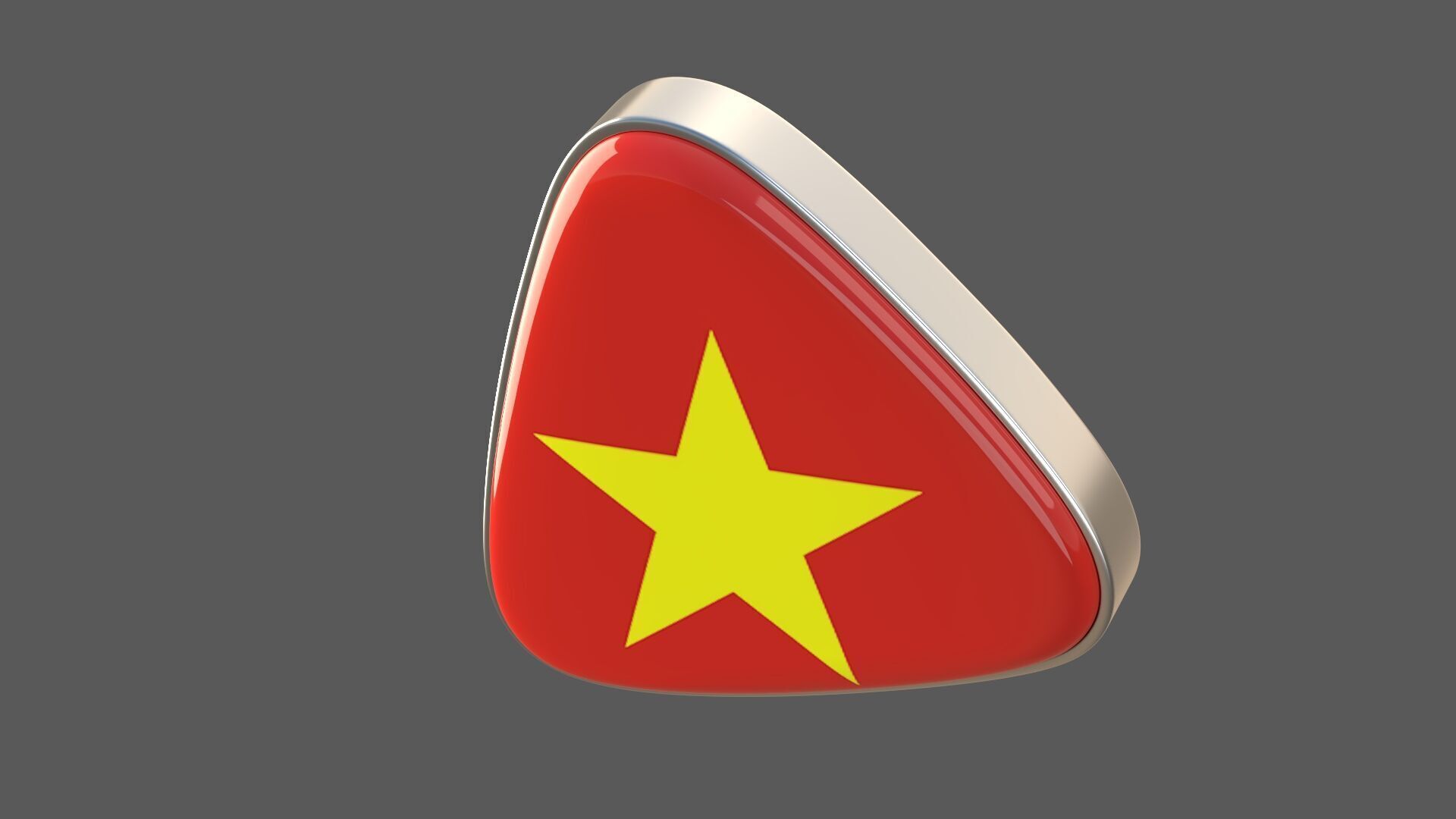 Vietnam Flage Icon 3D model_4