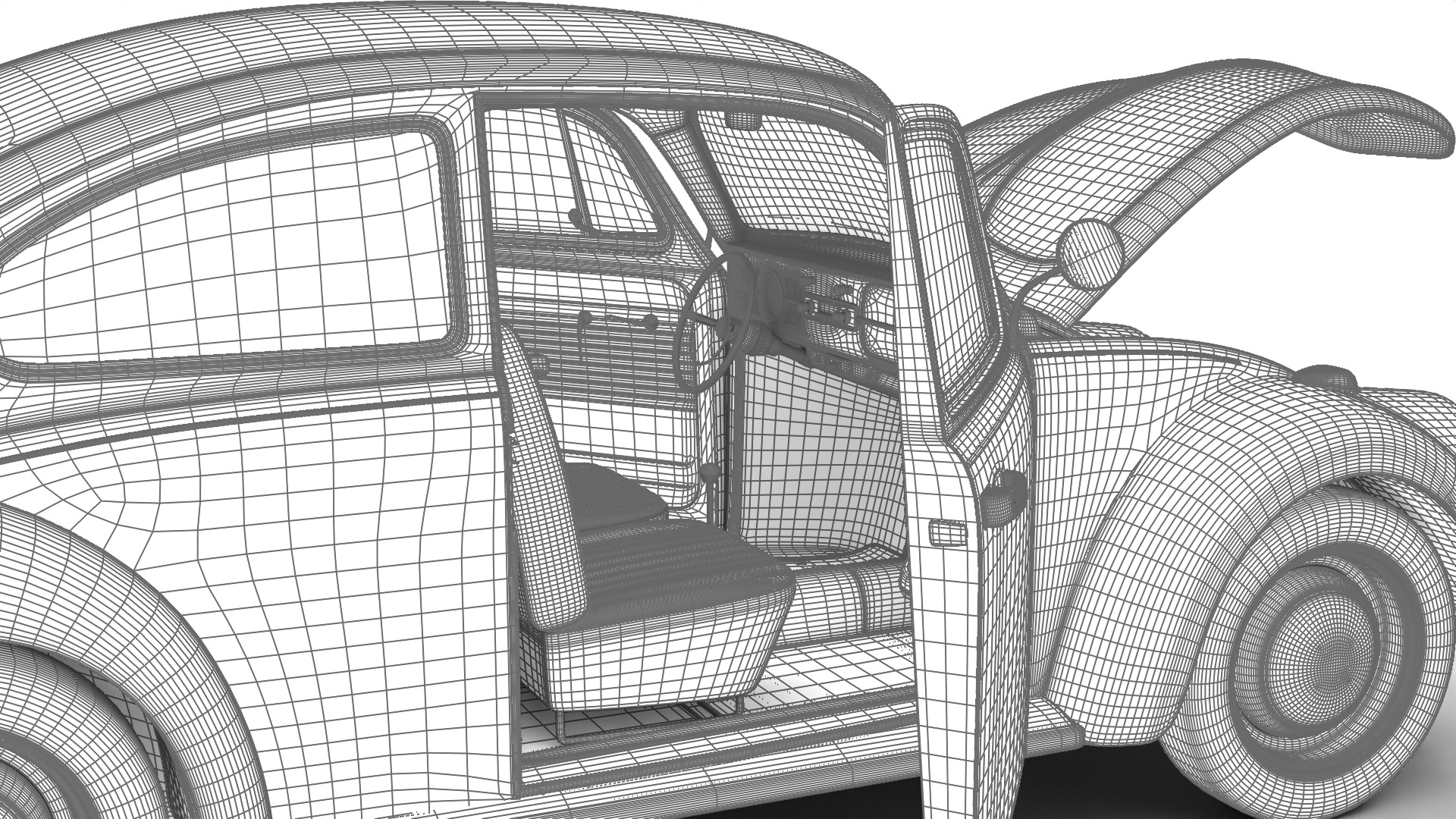 Volkswagen Beetle Type 1 1200 1965 HQ 3d model 3D model_34