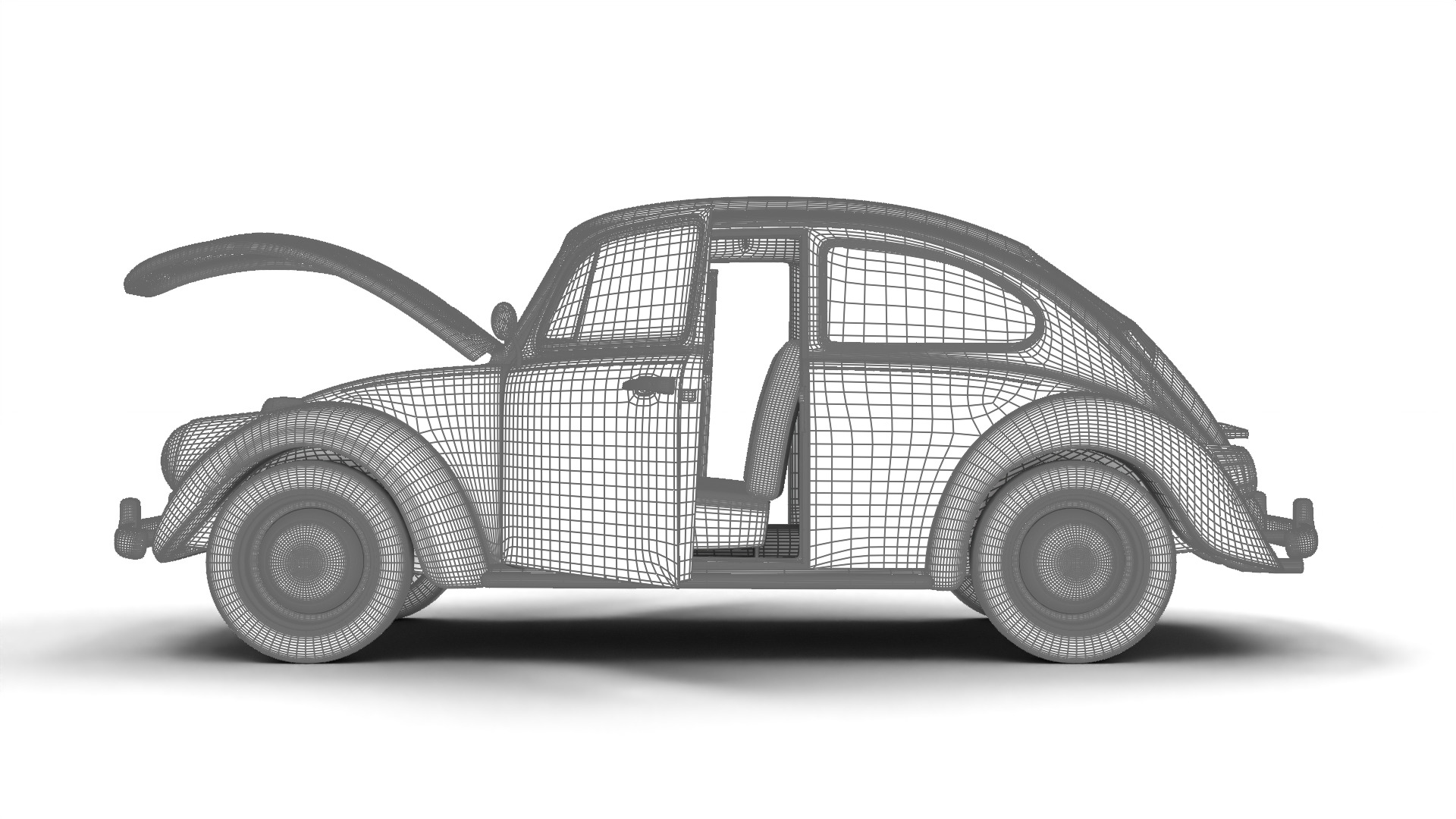 Volkswagen Beetle Type 1 1200 1965 HQ 3d model 3D model_37