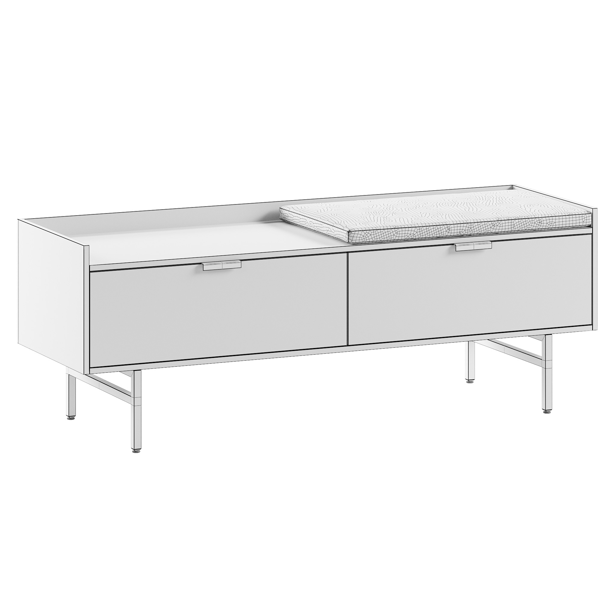 Hallway benches set 4 3D model_2