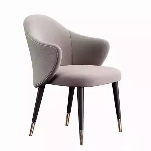 Italian style light luxury dining chair leather chair 