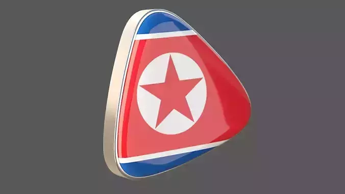 North korea Flage Icon 3D model