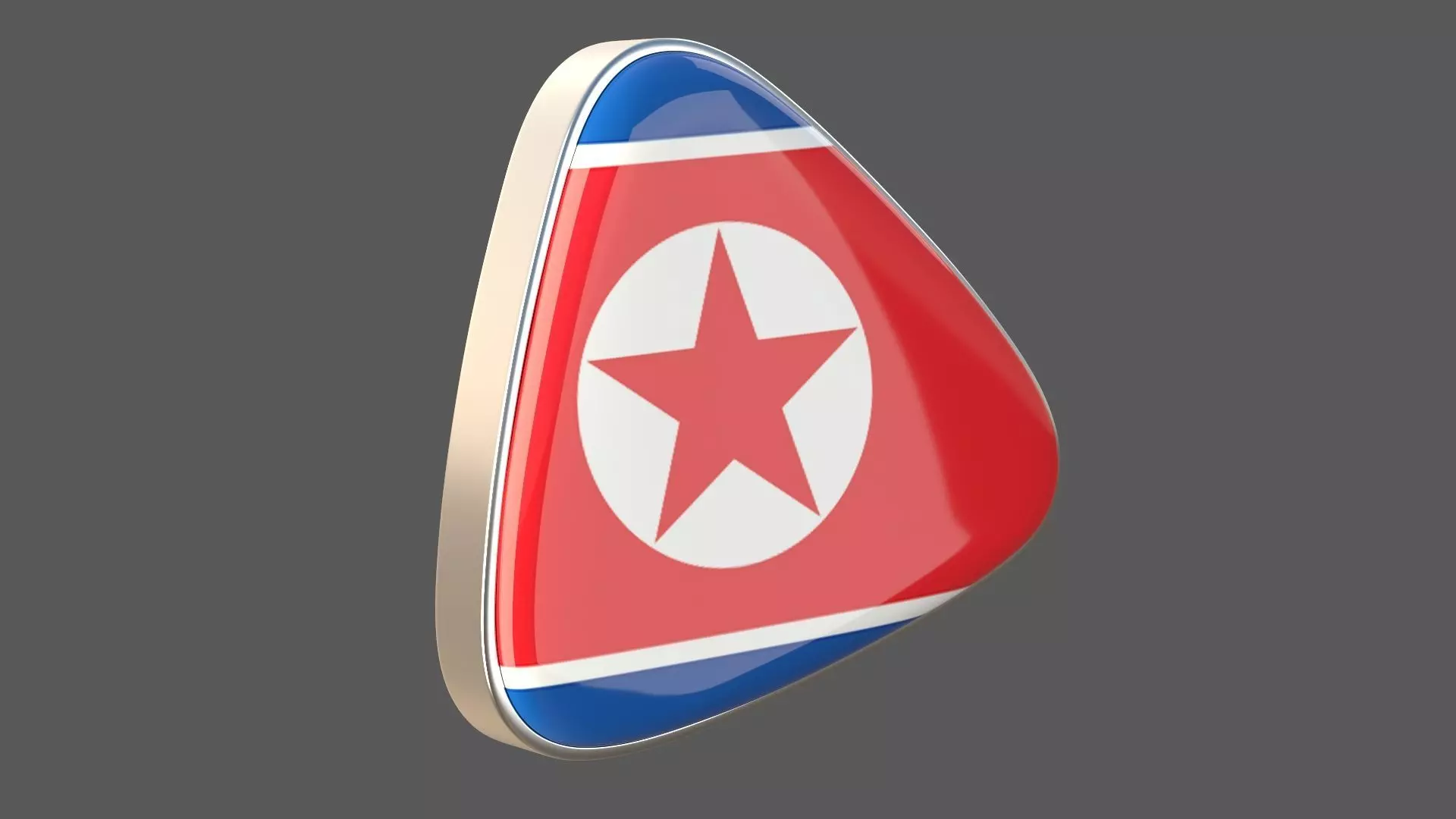 North korea Flage Icon 3D model_0