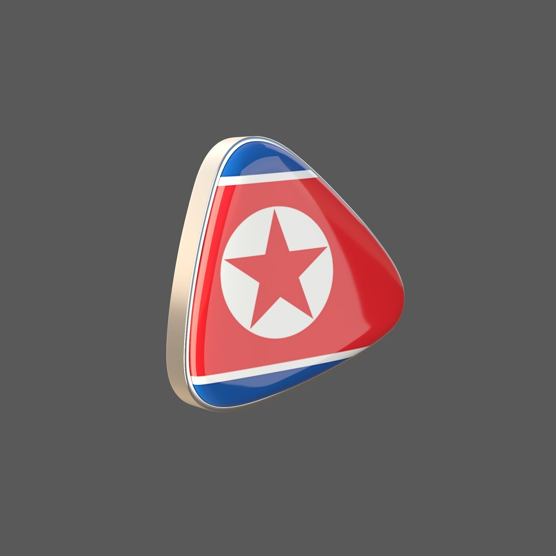North korea Flage Icon 3D model_6