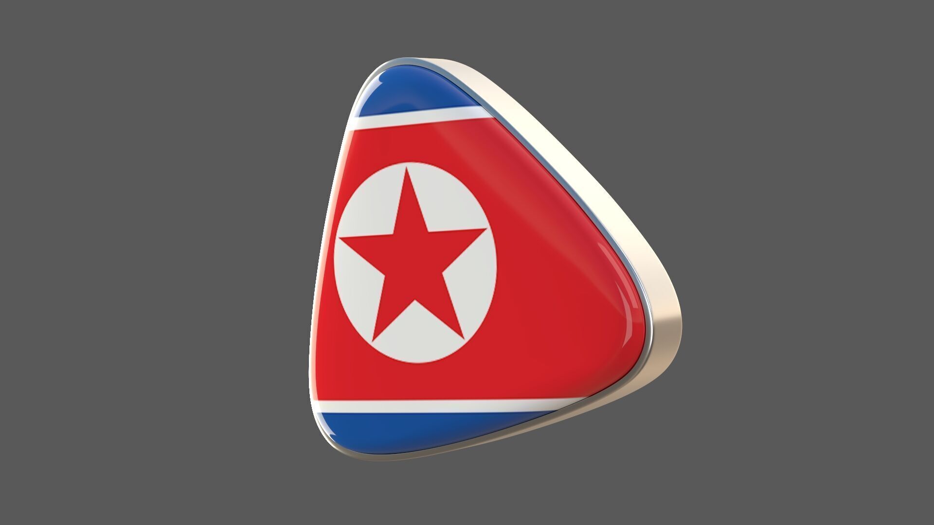 North korea Flage Icon 3D model_1
