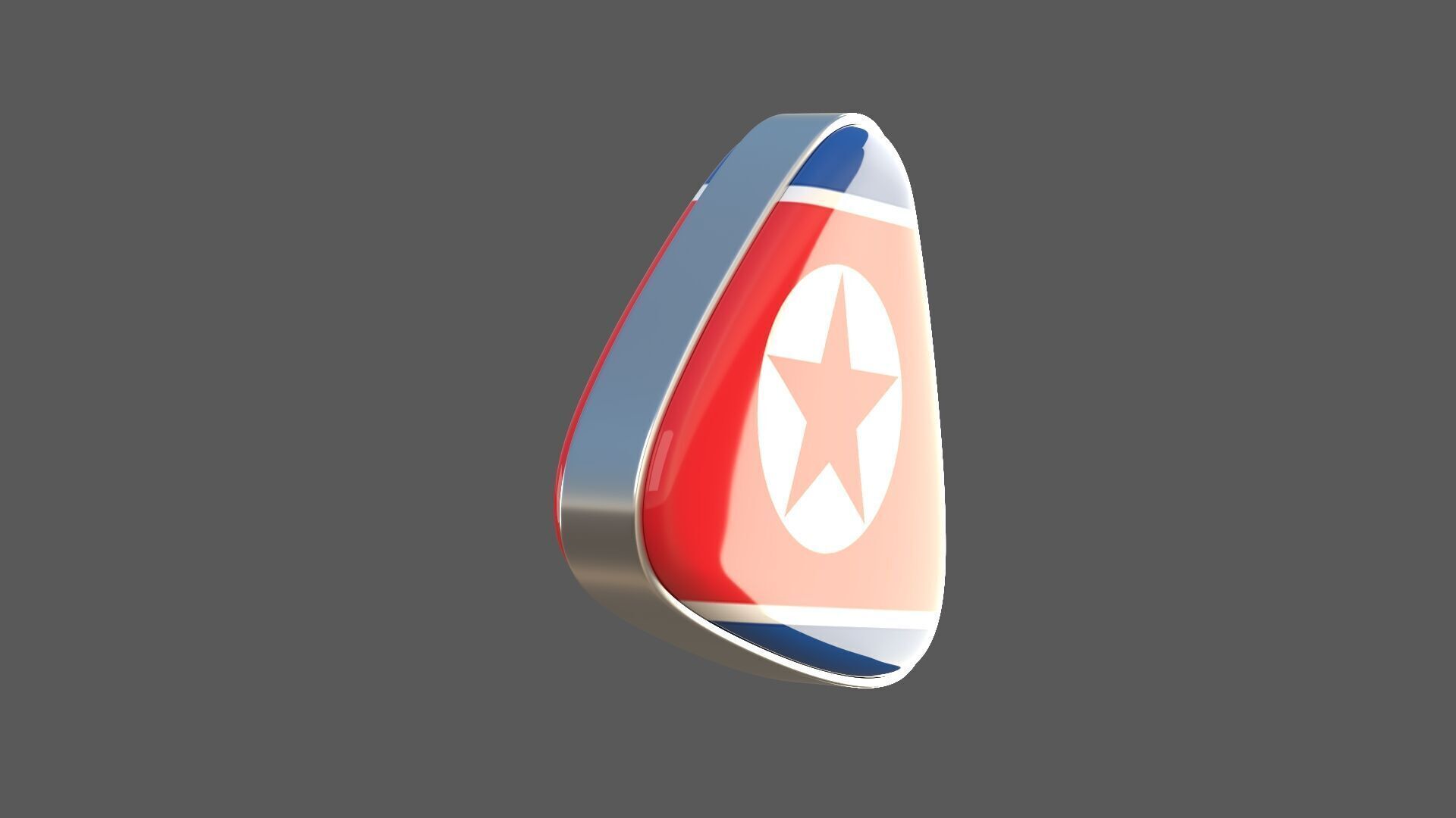North korea Flage Icon 3D model_3