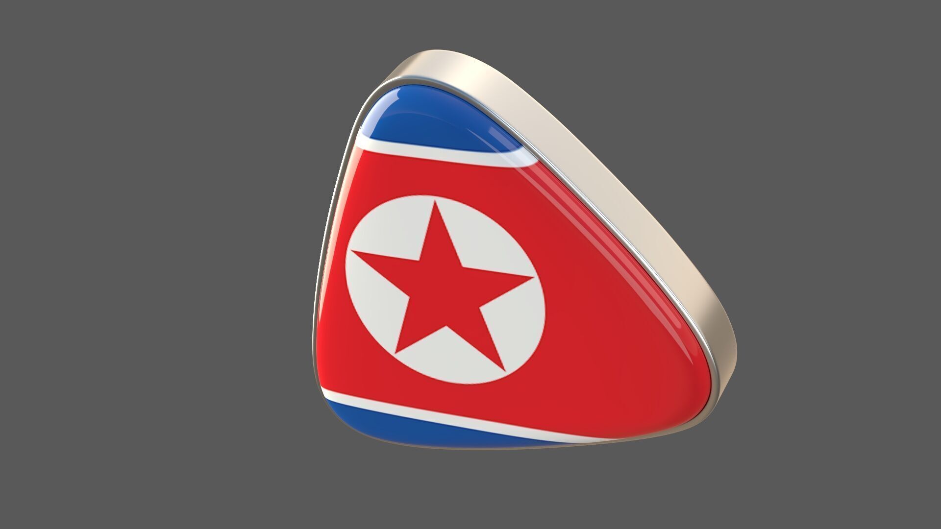 North korea Flage Icon 3D model_5