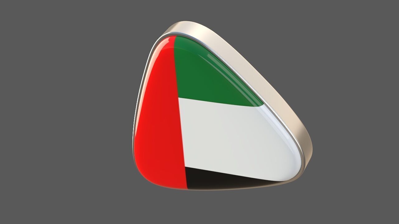 United Arab Emirates Flag Icon 3D model_2