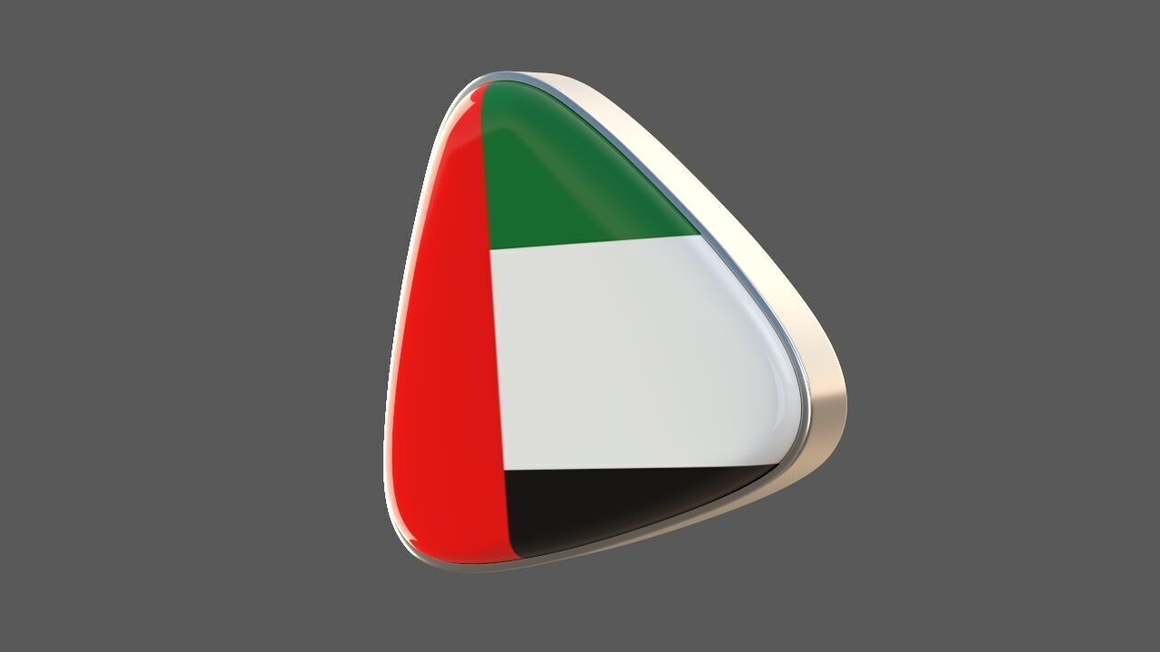 United Arab Emirates Flag Icon 3D model_1