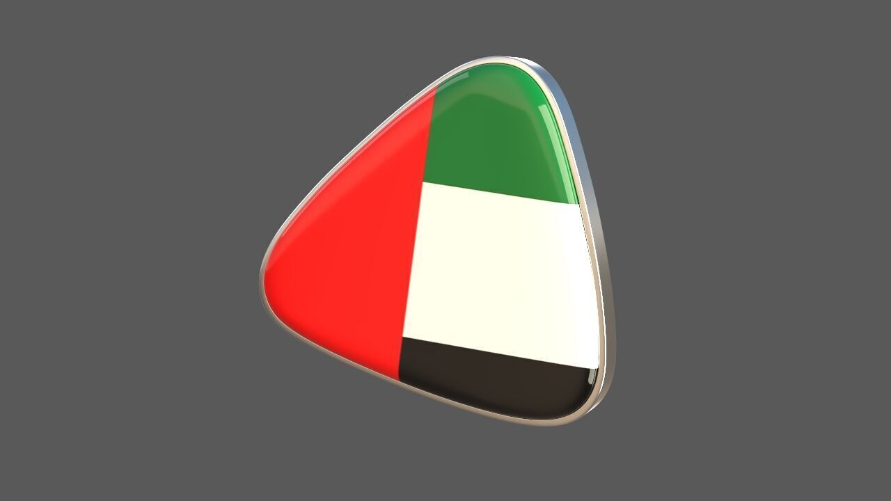 United Arab Emirates Flag Icon 3D model_5