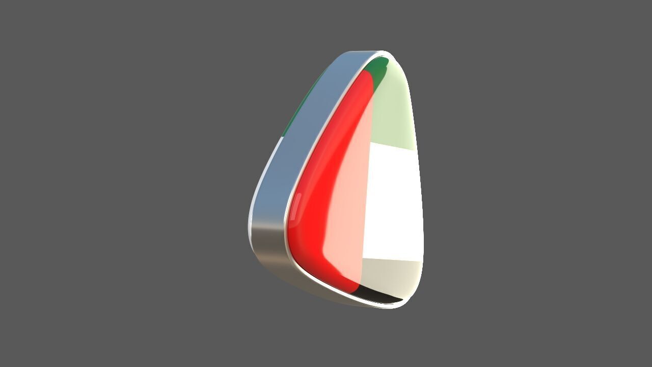 United Arab Emirates Flag Icon 3D model_3