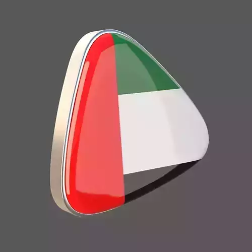 United Arab Emirates Flag Icon 3D model
