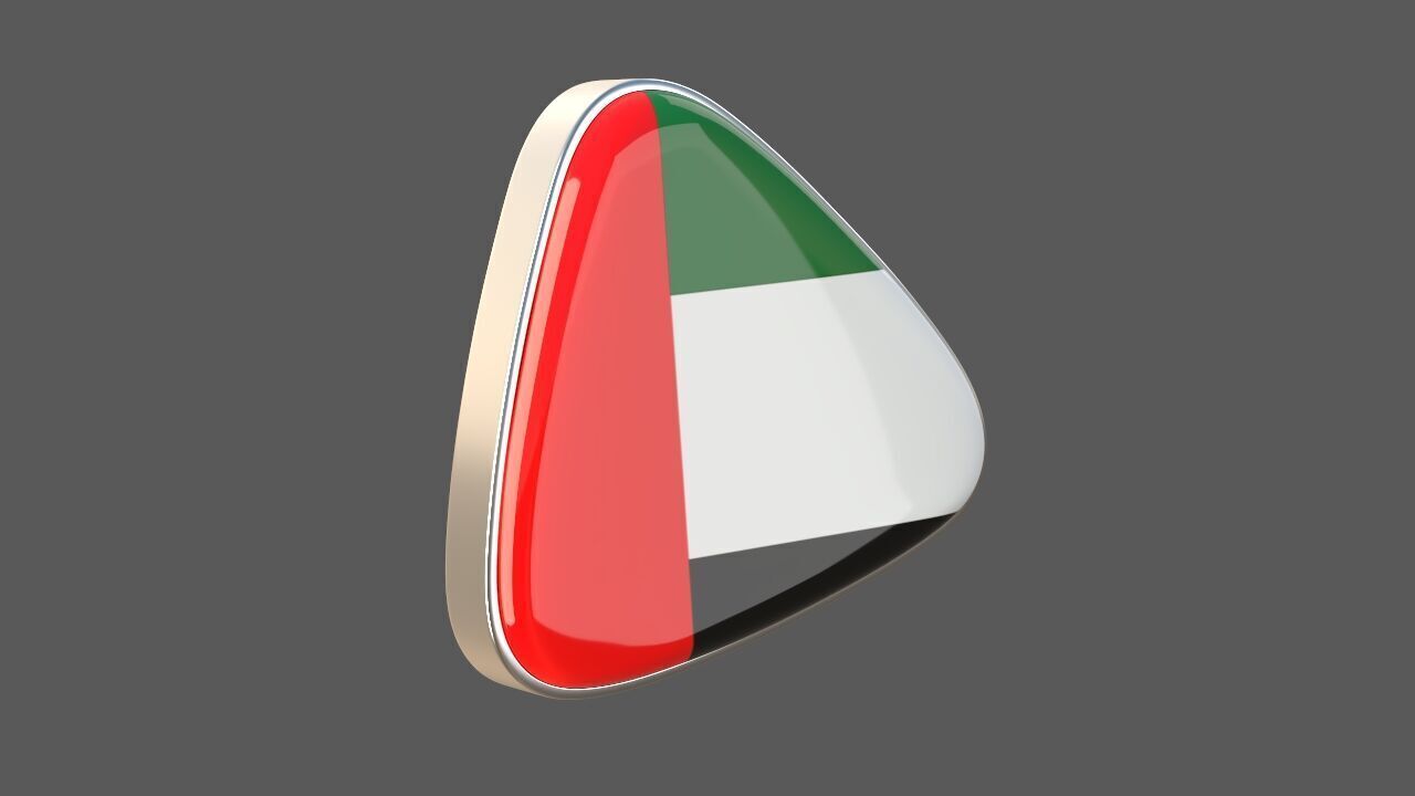 United Arab Emirates Flag Icon 3D model_6