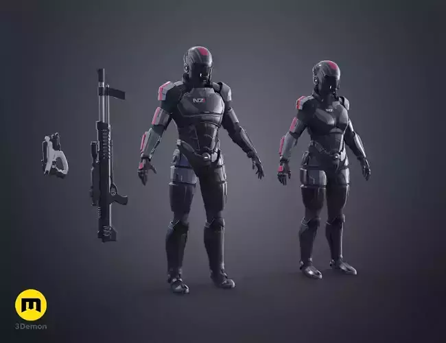 Mass Effect Commander Shepard Cosplay Collection 3D print model