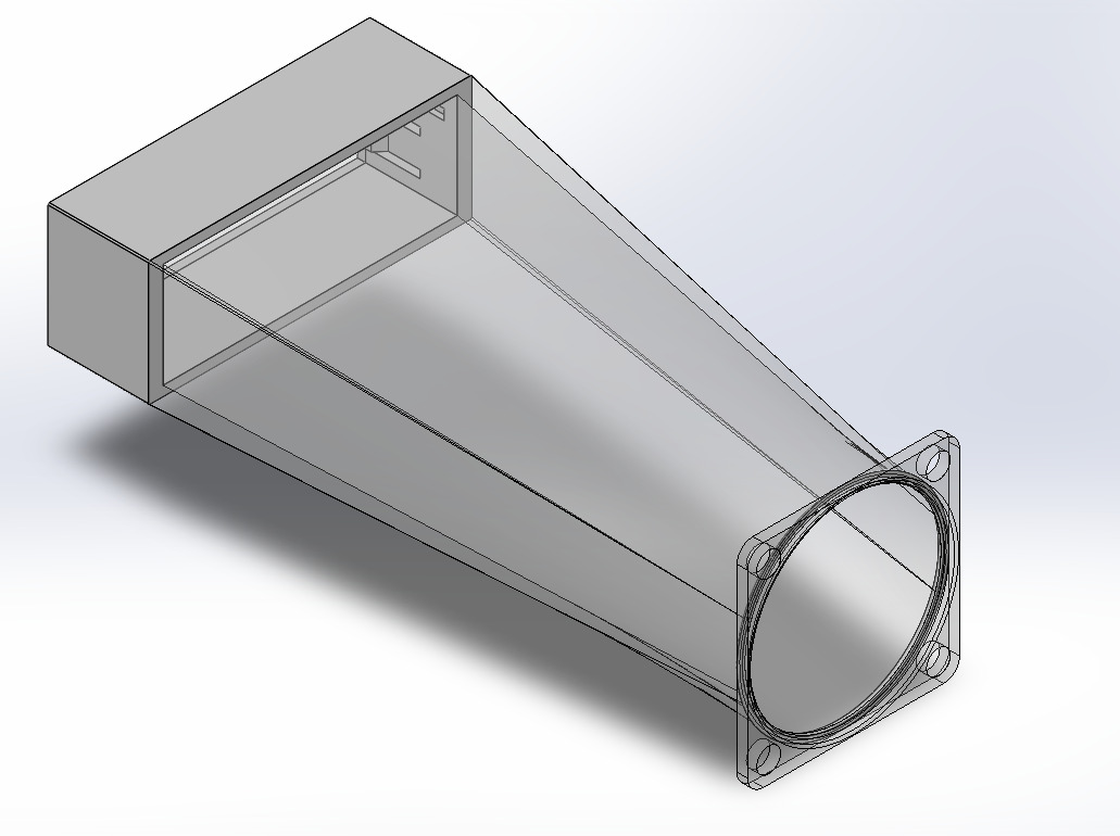 Tesla long duct for 40x40xXX fan 3D print model_2