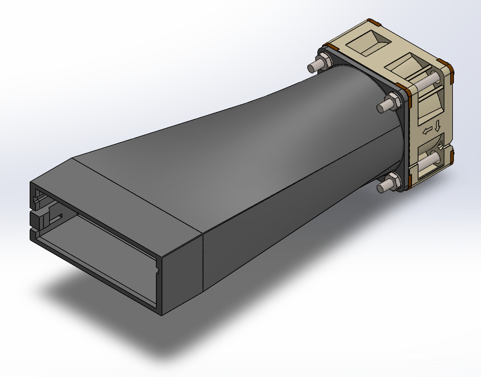 Tesla long duct for 40x40xXX fan 3D print model_0