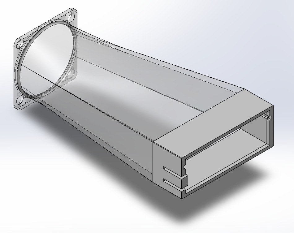 Tesla long duct for 40x40xXX fan 3D print model_3