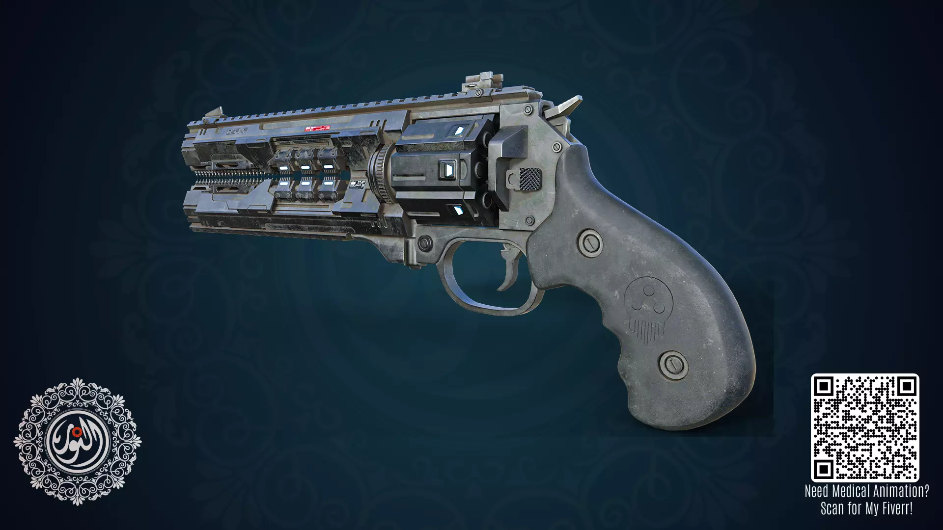 Game Ready Sci Fi Heavy Weapon Low-poly 3D model_3