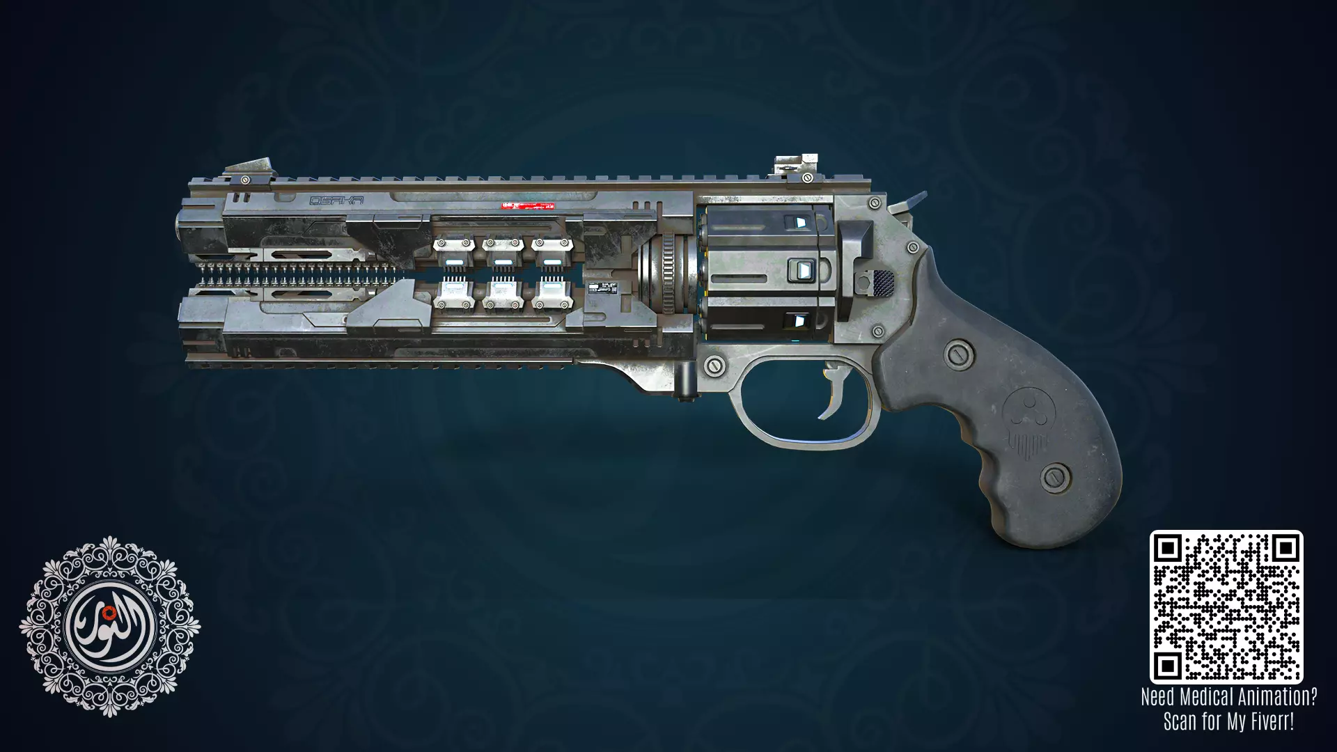 Game Ready Sci Fi Heavy Weapon Low-poly 3D model_4