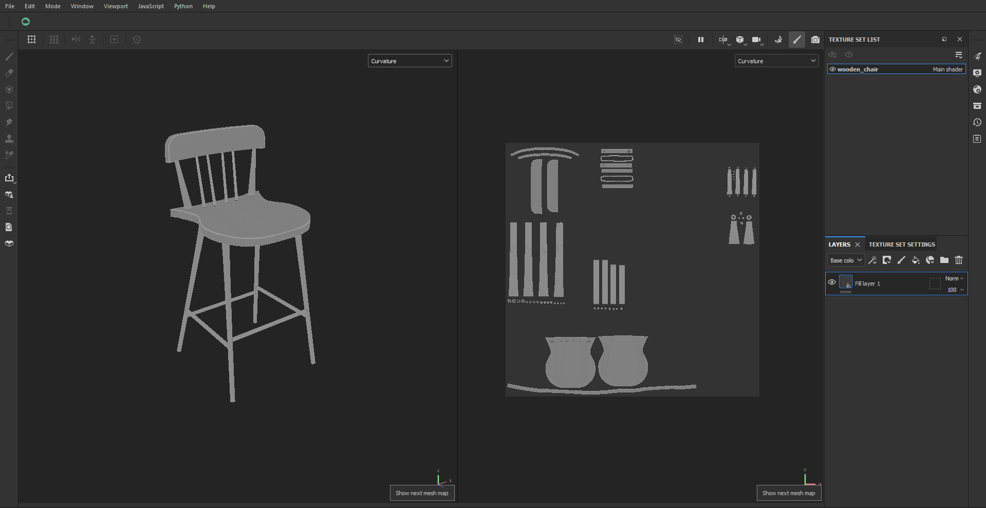 Bar Stool Counter Stool Low-poly 3D model_24