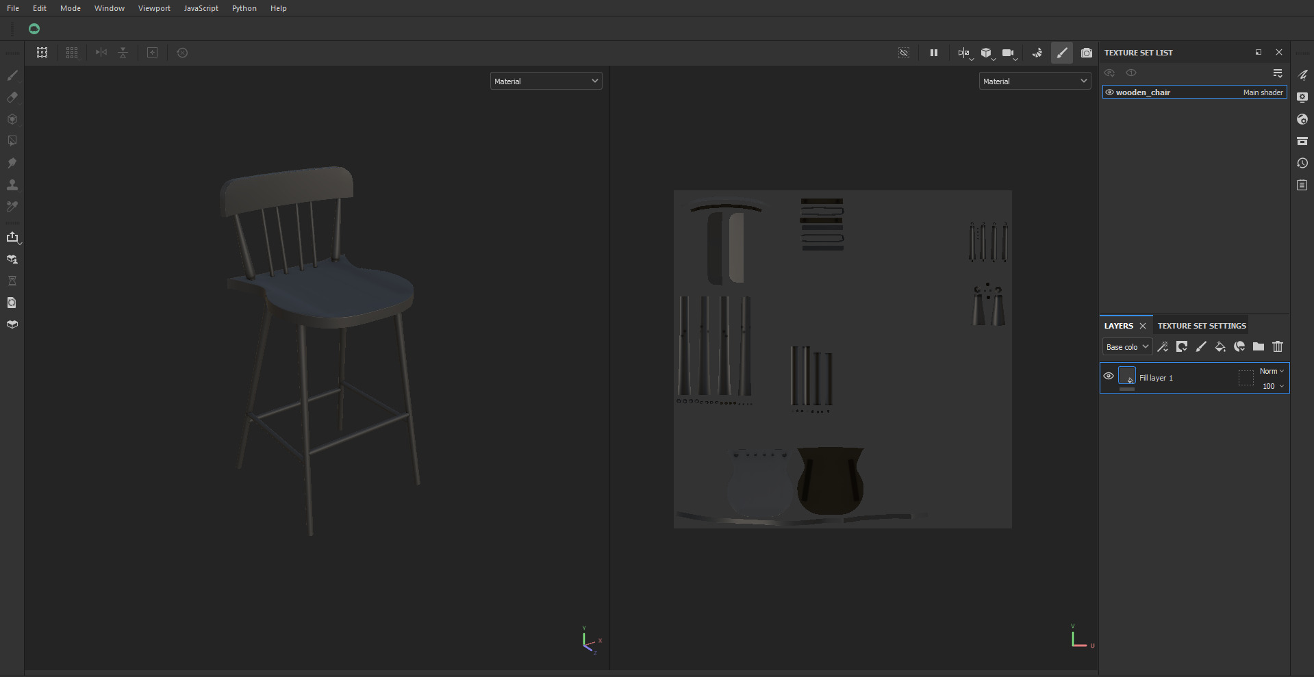 Bar Stool Counter Stool Low-poly 3D model_19