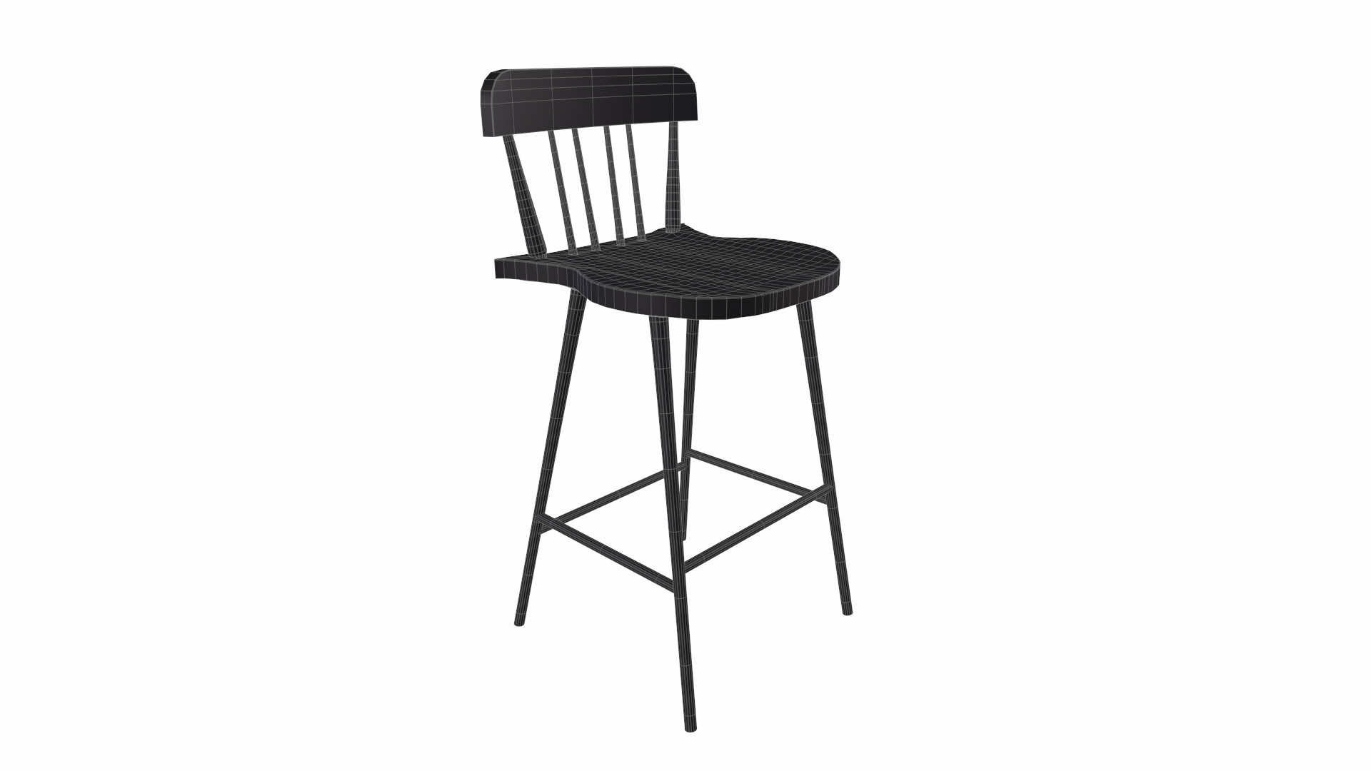 Bar Stool Counter Stool Low-poly 3D model_6