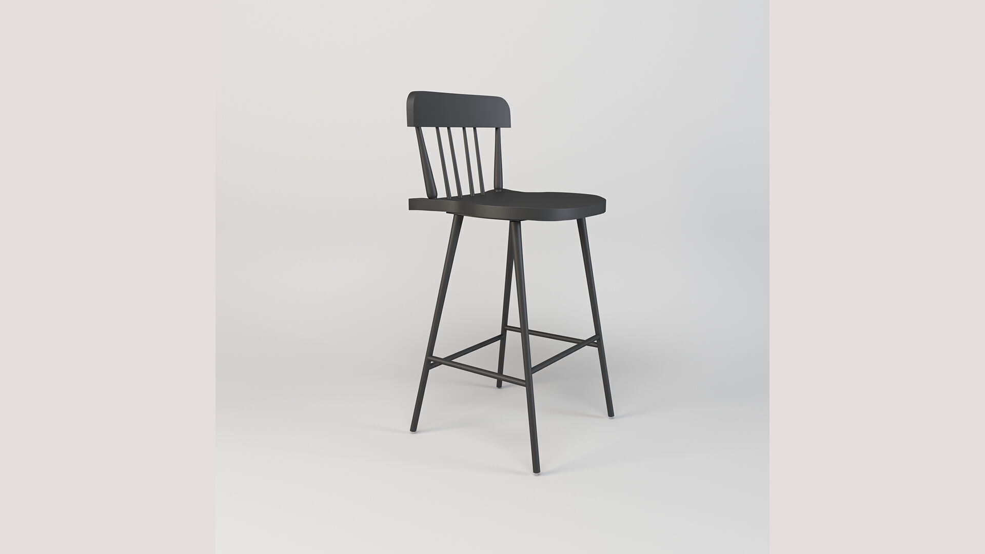 Bar Stool Counter Stool Low-poly 3D model_3
