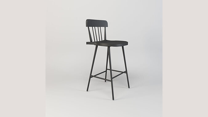 Bar Stool Counter Stool Low-poly 3D model 3