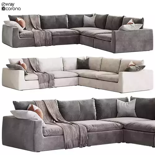 Dawson L-Shape Sectional Sofa 3D model