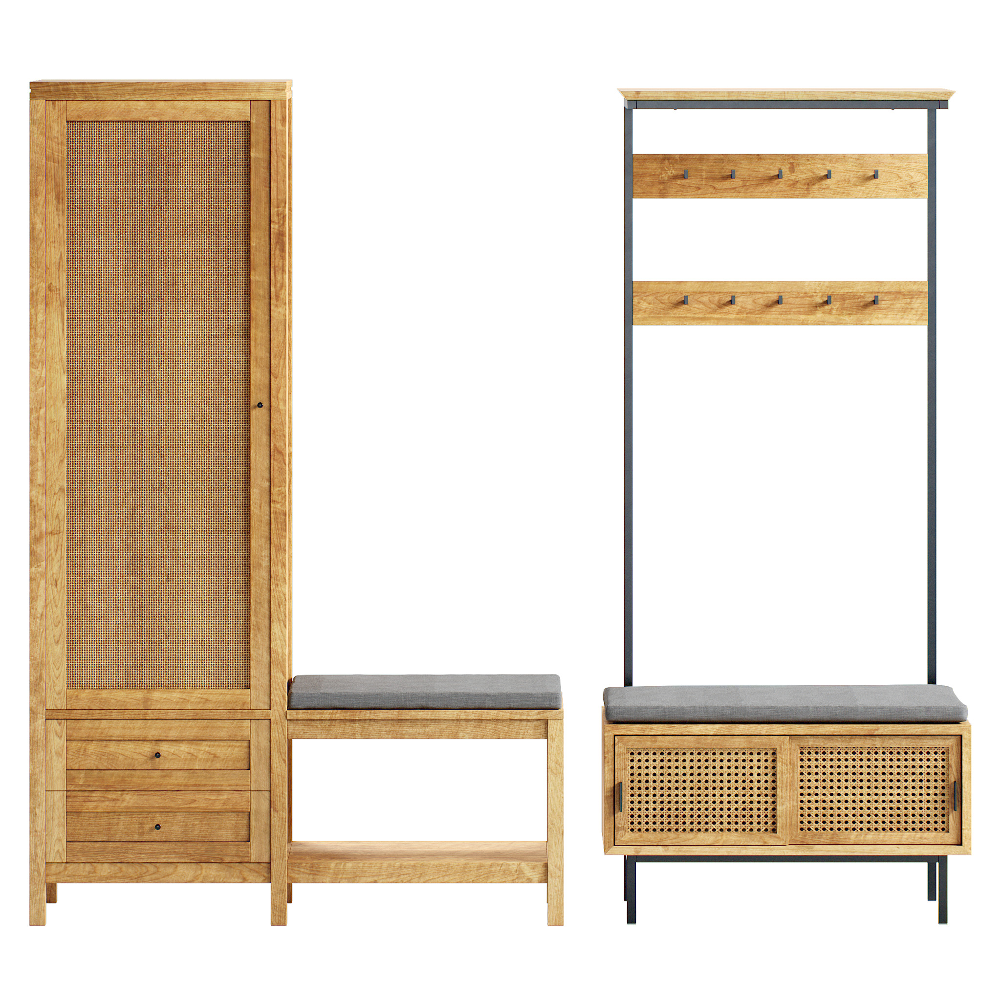 Wardrobe with bench Gabin and Waska 3D model_2