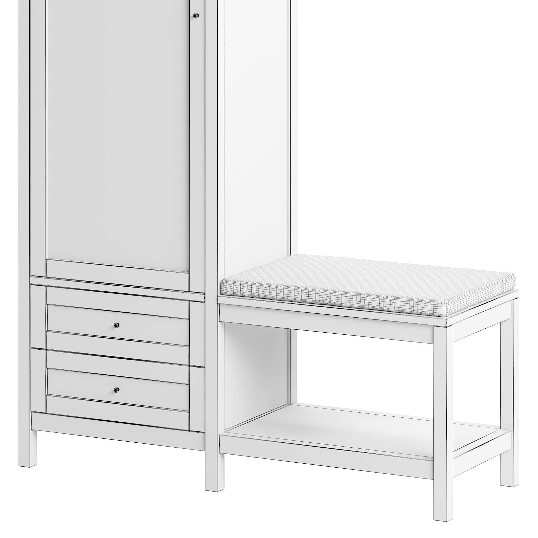 Wardrobe with bench Gabin and Waska 3D model_7