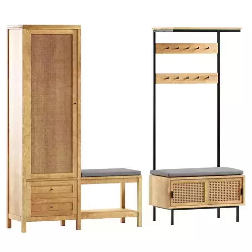 Wardrobe with bench Gabin and Waska