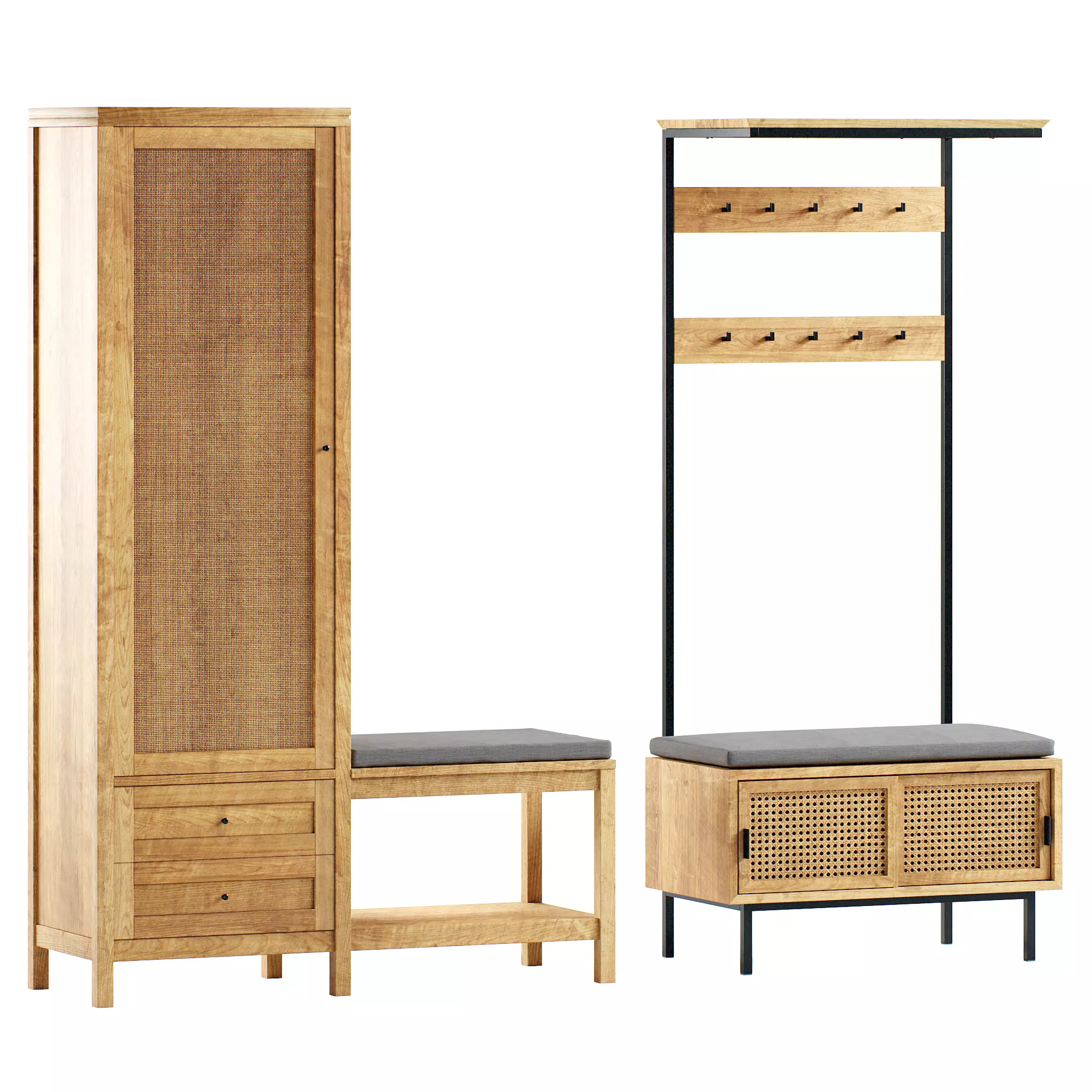 Wardrobe with bench Gabin and Waska 3D model_0