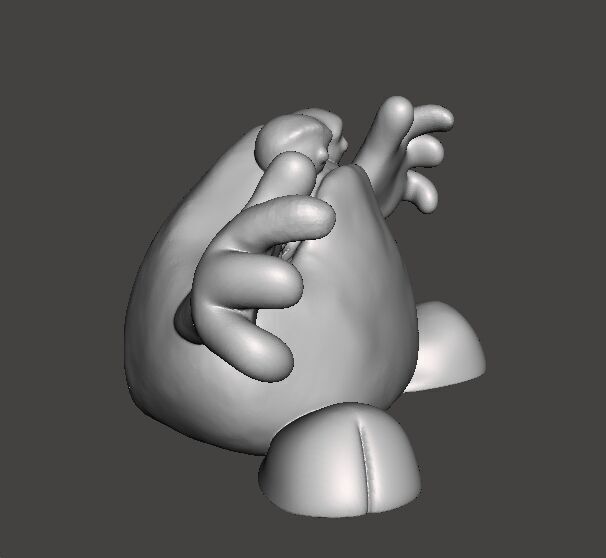 TRAP DOOR THE BIG RED THING FANTASY FIGURE MODEL TOY SCULPTURE 3D print model_6