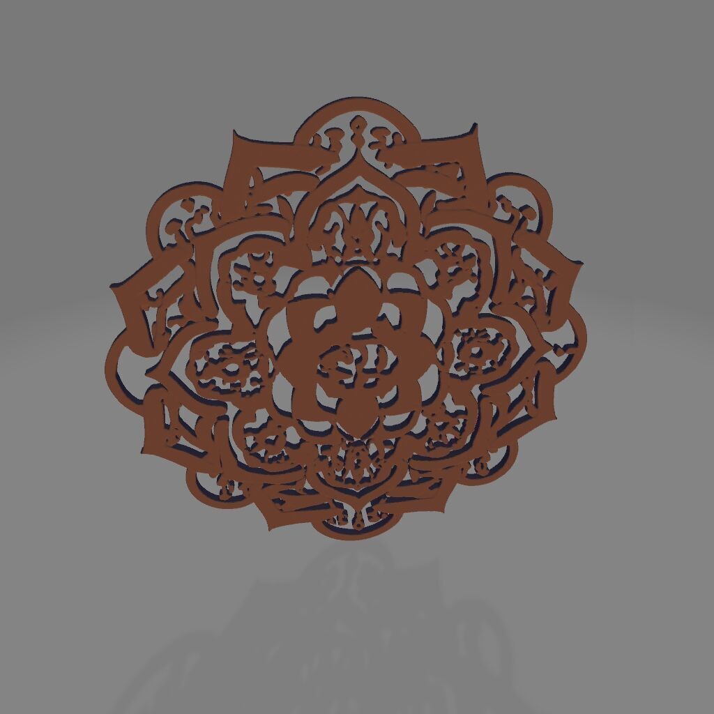 3 different Indian Mandala Coaster  3D print model_3
