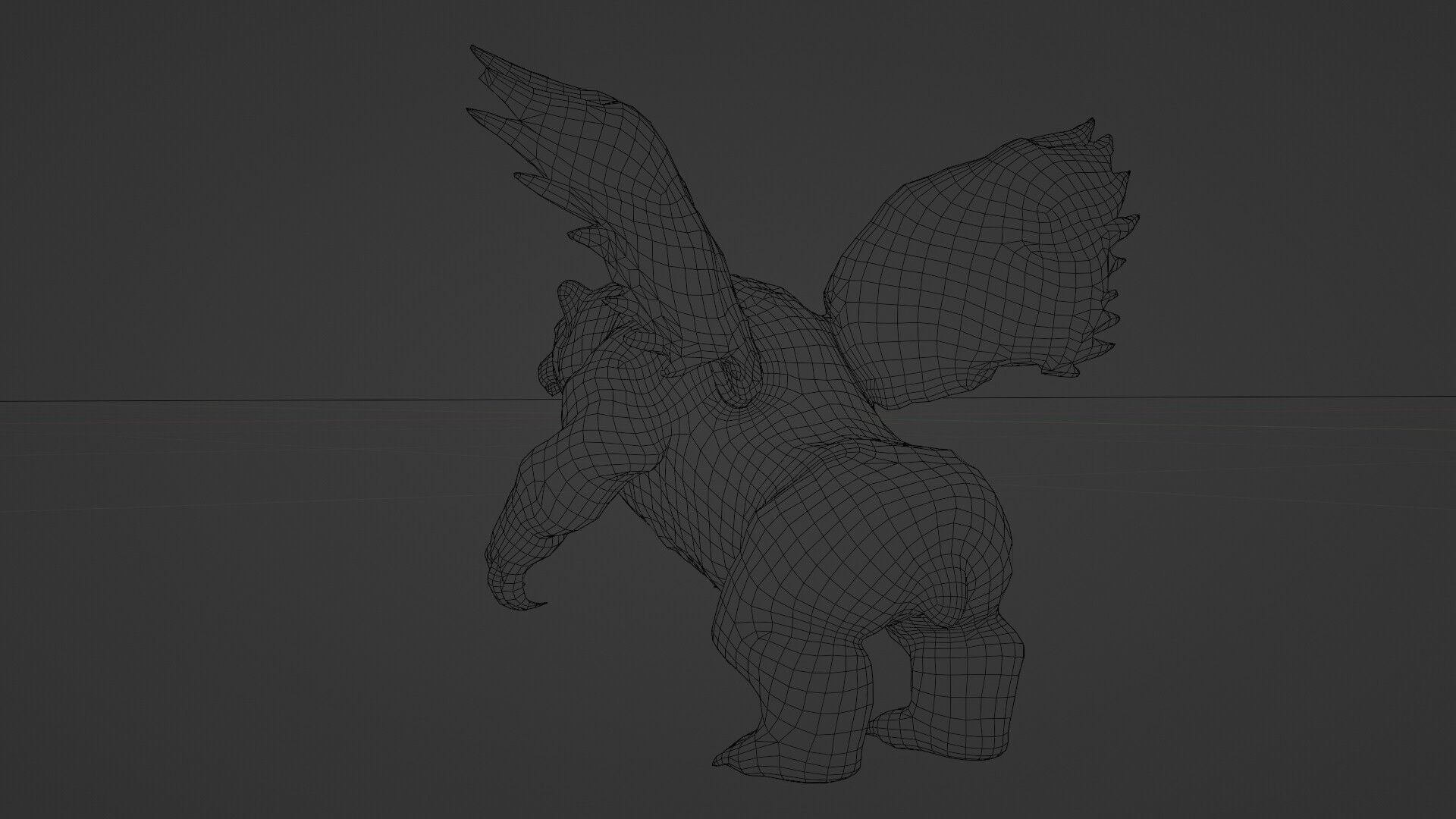 Ferocious Winged Bear Modello 3D Creature Mitologica Low-poly 3D model_13