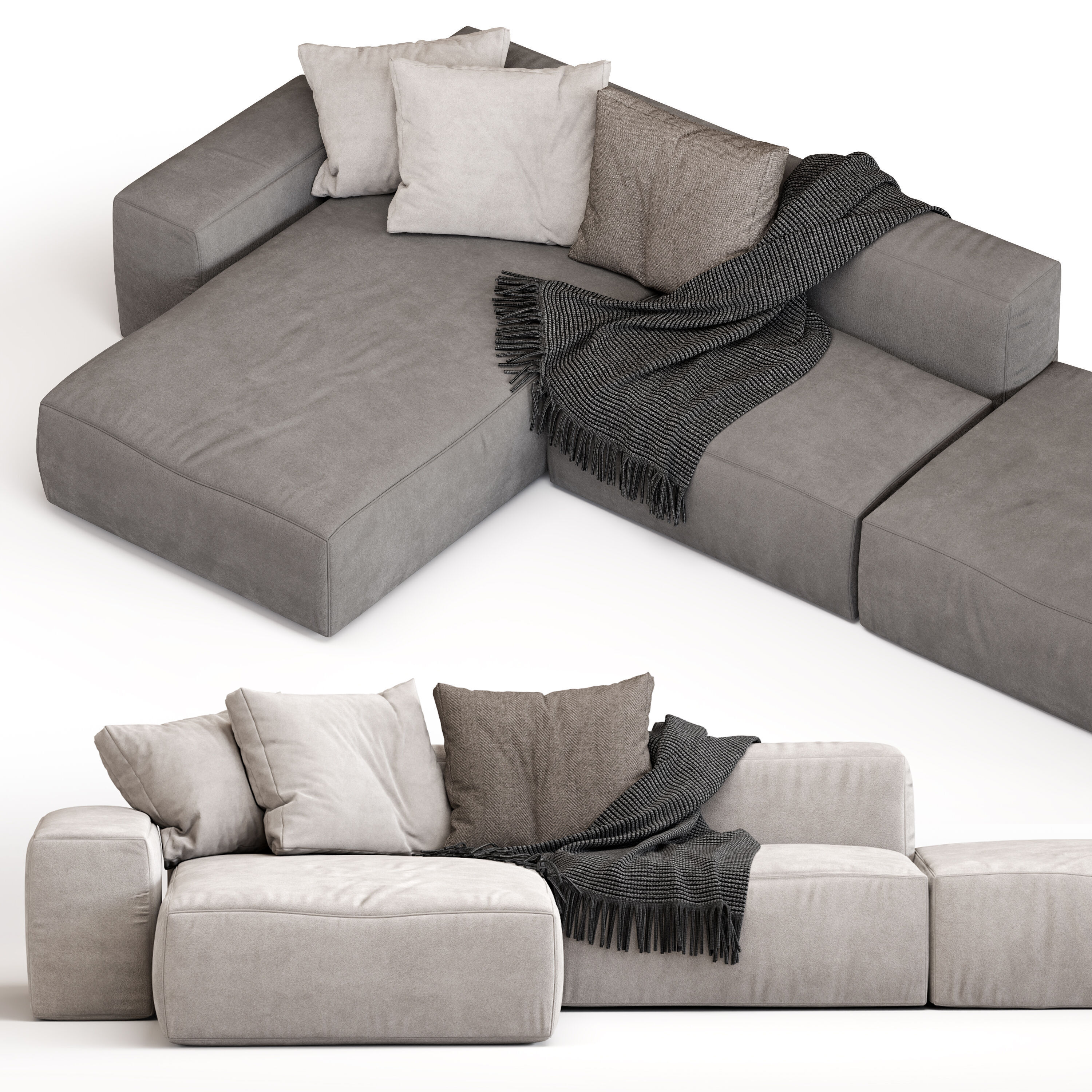 Divan Davis corner Sofa 3D model_2