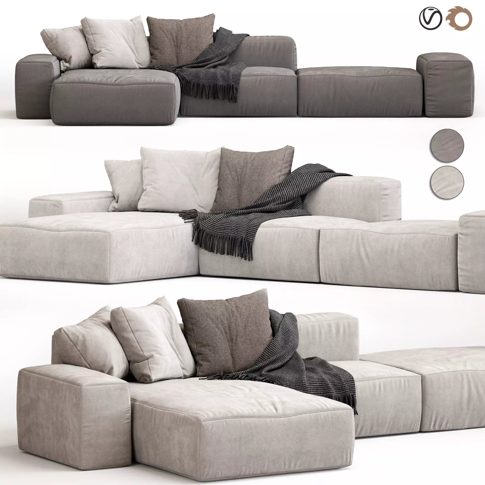 Divan Davis corner Sofa 3D model_0