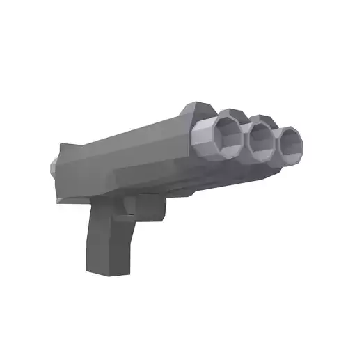 Low Poly Gun v2 001