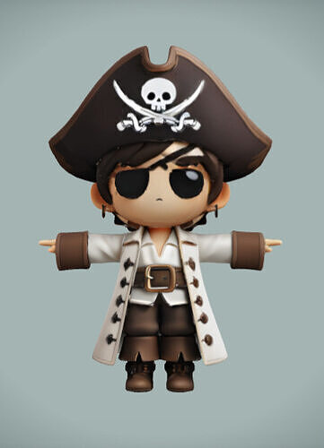 Cute Pirate Figurine 3D model