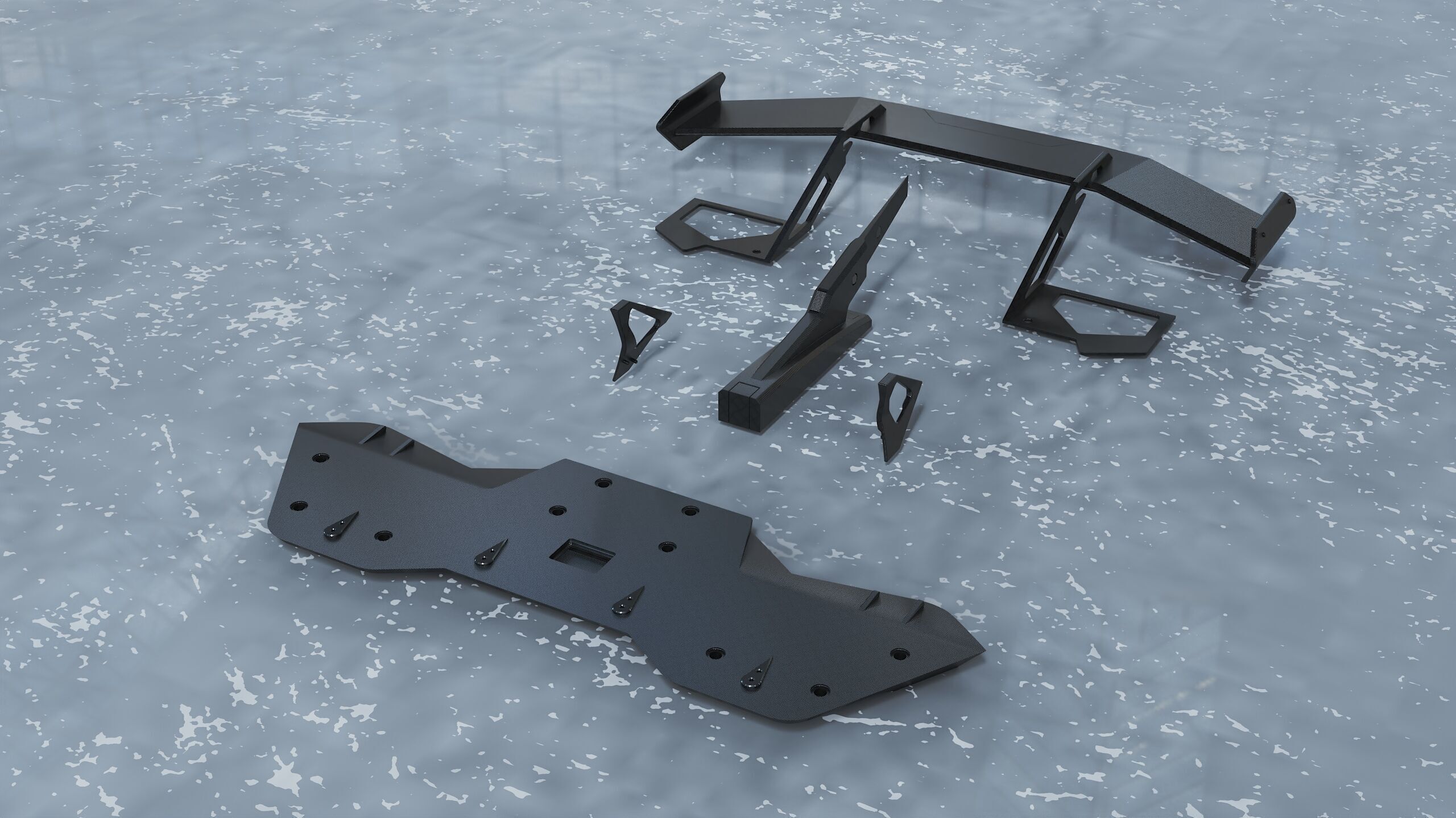 spoiler tuning part bumper kit 3D model_11