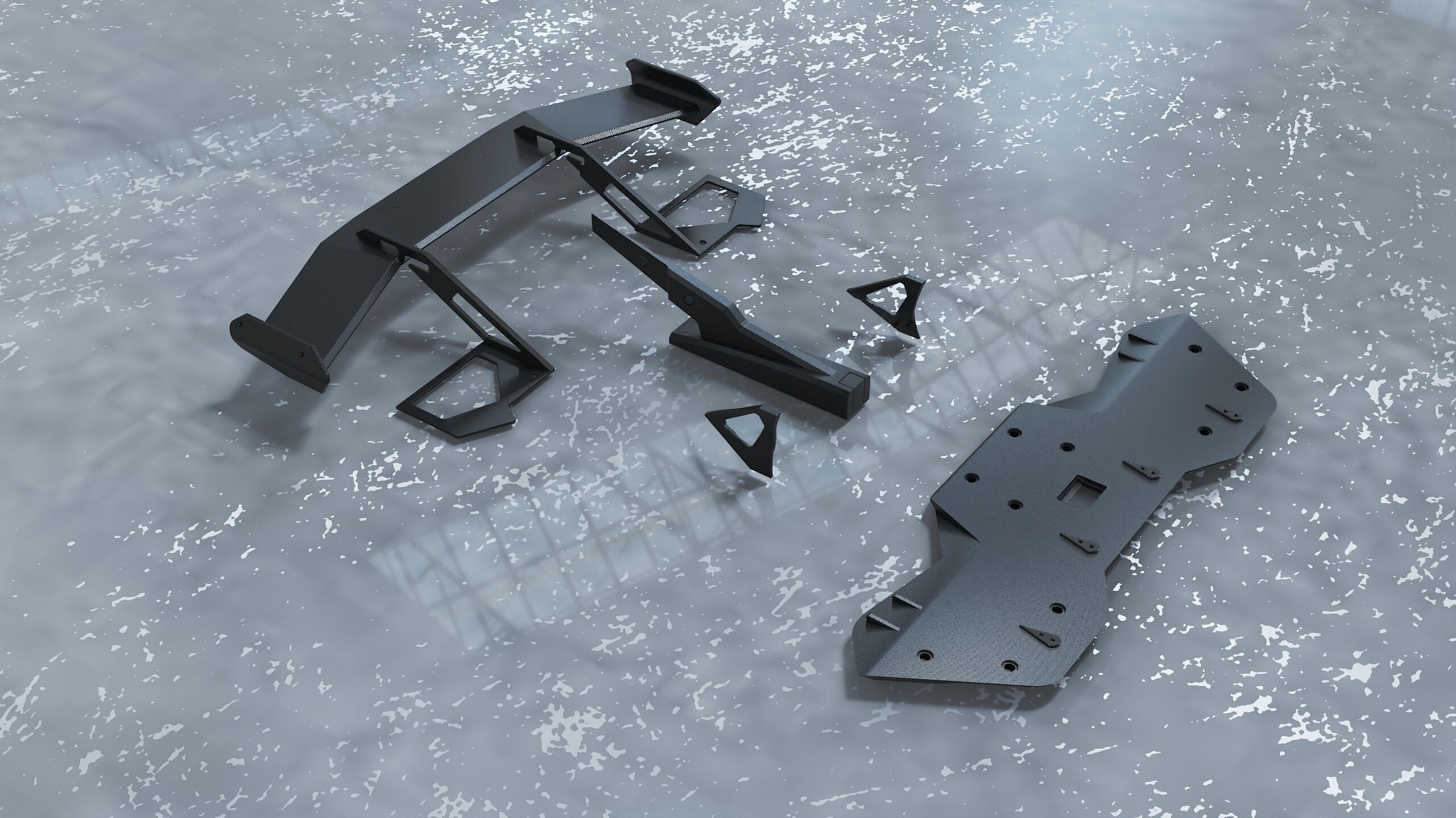 spoiler tuning part bumper kit 3D model_6